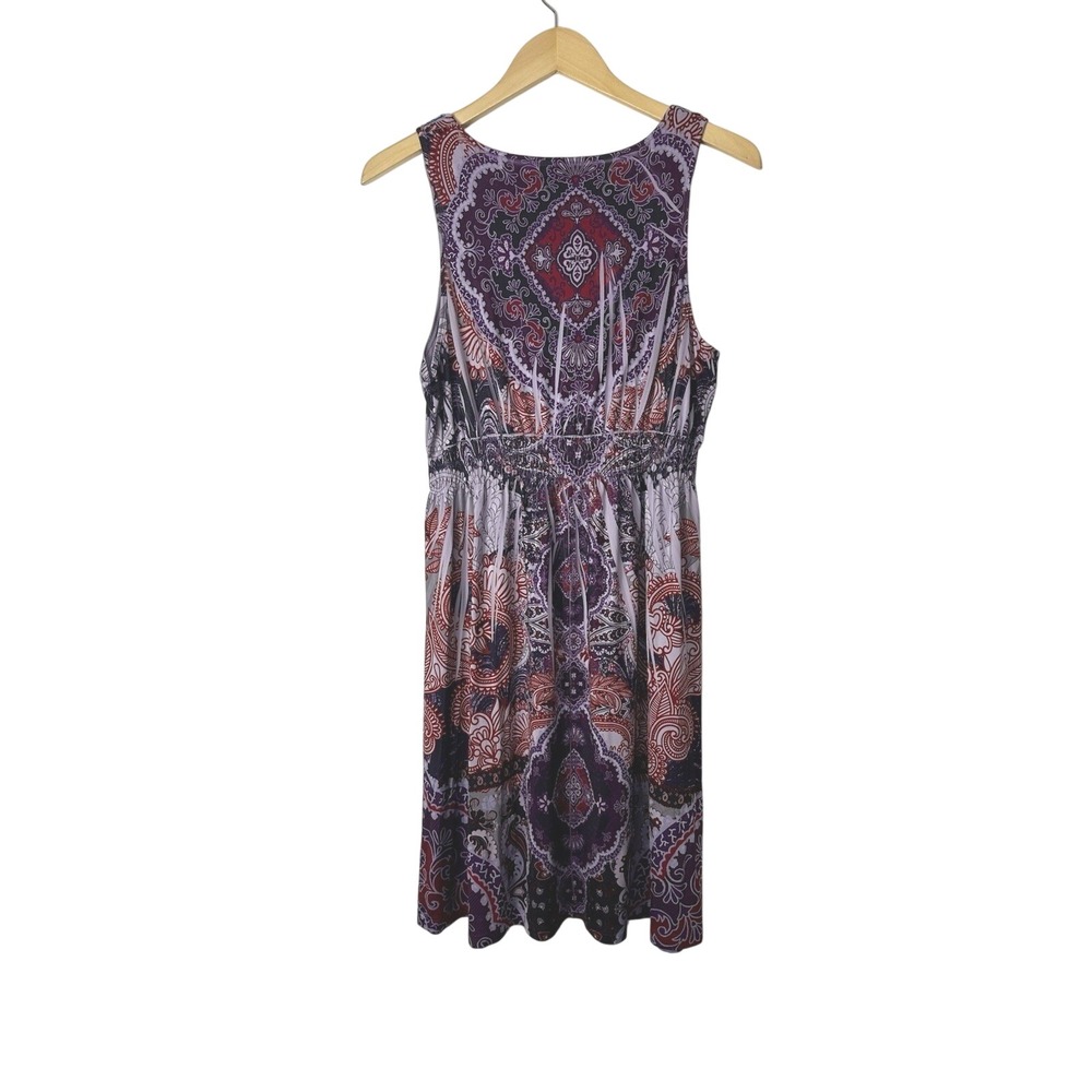 Unity World Wear Dress Embroidered Boho Festival Purple Paisley Floral Womens L - Picture 3 of 9